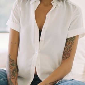 HATCH Savannah Top Button Front White Blouse Size 3